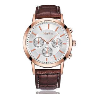 The leader  Men's Leather stainless steel watch